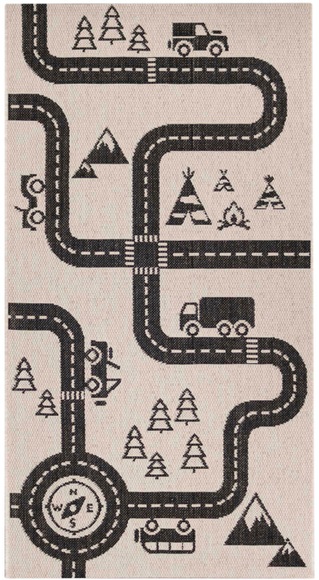 Primaflor-Ideen in Textil Kinderteppich »LINIA - Streets«, rechteckig, 3 mm Höhe, Flachgewebe, Strassen-Spiel-Teppich, In- und Outdoor geeignet, Kinderzimmer