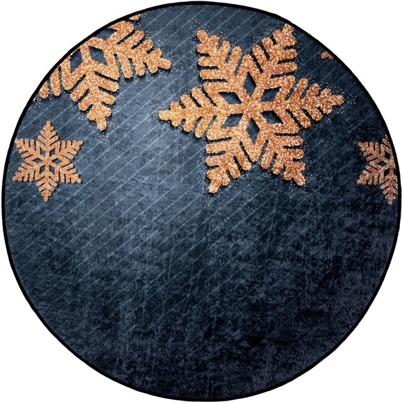 Sehrazat Teppich »Christmas 1227«, rund, 5 mm Höhe, Weihnachten, waschbar, Unterlage Weihnachtsbaum