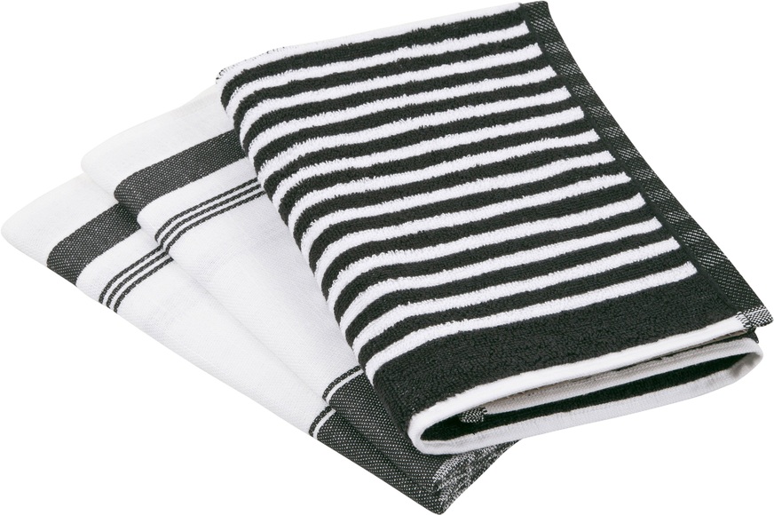 ROSS Geschirrtuch »Exclusiv«, (Set, 3 tlg.), 1x Küchen-Frottiertuch 50x50 cm Streifen und 2 Geschirrtücher 50x70 cm mit Gartenkräutern