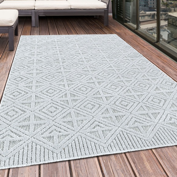 Ayyildiz Teppiche Teppich, rechteckig, 8 mm Höhe, Flachflor mit Hoch-Tief-Struktur, In-und Outdoor geeignet