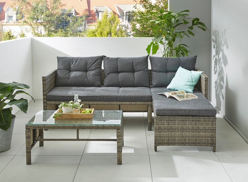 KONIFERA Gartenlounge-Set »Cádiz«, (Set, 7 tlg., 1x Eckbank, 1x Tisch 80x45x37), inkl. Sitz- u. Rückenkissen