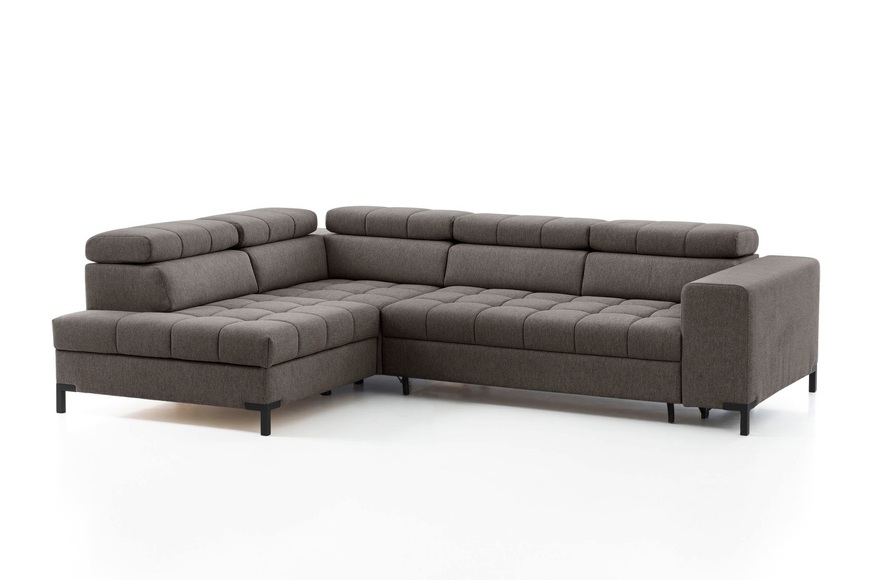 exxpo - sofa fashion Ecksofa, Steppung im Sitzbereich, Wahlweise mit Bettfunktion und Bettkasten, inklusive 5 verstellbaren Kopfstützen