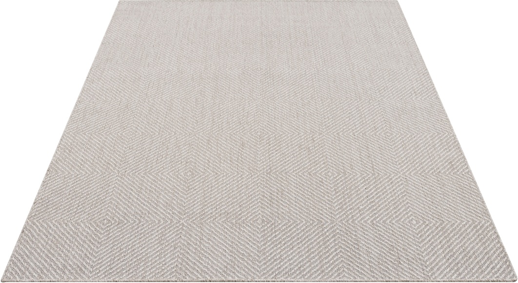 my home Teppich »Elsa«, rechteckig, 8 mm Höhe, In- und Outdoorgeeignet, Flachgewebe, ideal für Terrasse oder Balkon, modernes Design mit Rauten, Ton-in-Ton