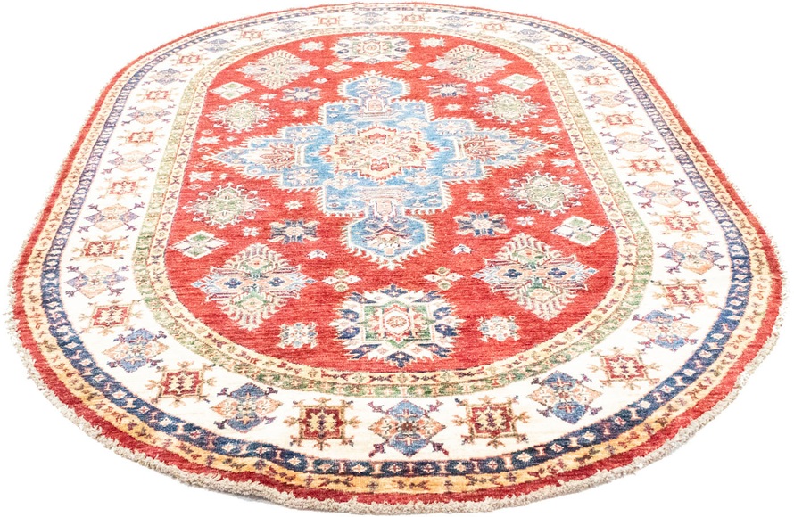 morgenland Wollteppich »Ariana Teppich handgeknüpft rot«, oval, 6 mm Höhe