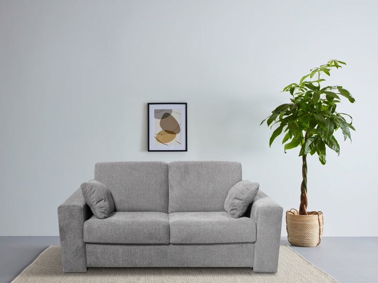Home affaire 2-Sitzer »Roma«, Dauerschlaffunktion, mit Unterfederung, Lattenrost und echter Matratze. Zum Ausfalten in hoher Qualität, Liegemasse ca 123x198 cm, mit 2 Zierkissen