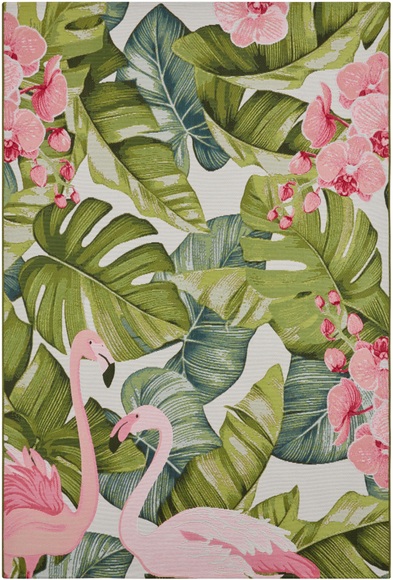 HANSE Home Outdoorteppich »Tropical Flamingo«, rechteckig, 3 mm Höhe, strapazierfähig, robust, pflegeleicht, fussbodenheizungsgeeignet
