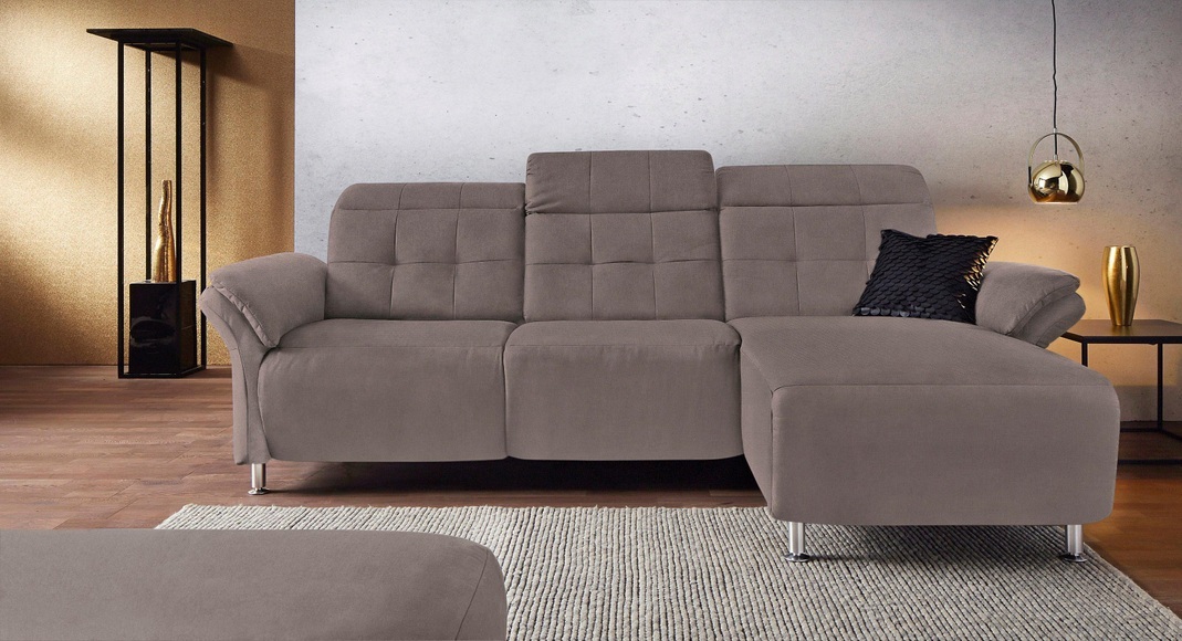 Places of Style Ecksofa »Manhattan«, 2 Sitze mit elektrischer Relaxfunktion, verstellbare Armlehnen