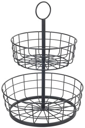 WENKO Etagere, (1 tlg.), pulverbeschichtetes Eisen, 2-stöckig