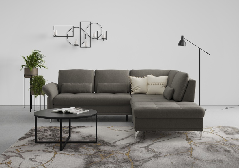 INOSIGN Ecksofa »Palm Beach«, Federkern, mit Sitztiefenverstellung, wahlweise mit Bettfunktion, Bettkasten und Armteilverstellung