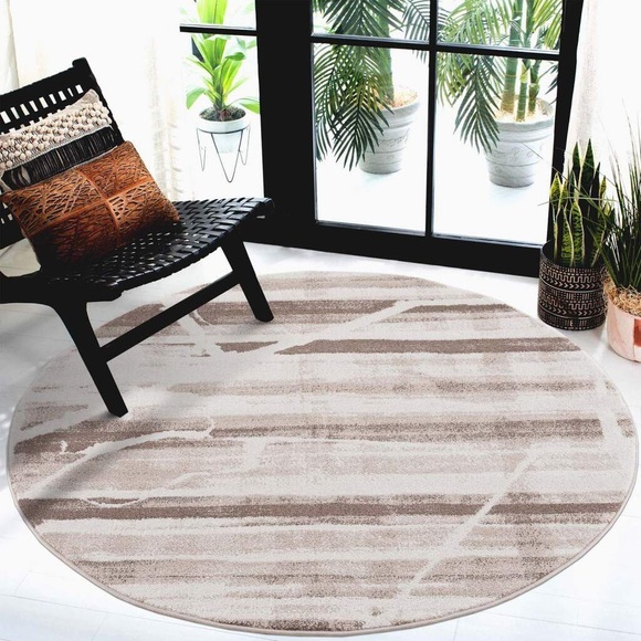 Carpet City Teppich »Moda«, rund, 11 mm Höhe, Kurzflor, Modern, Streifen-Muster, Wohnzimmer