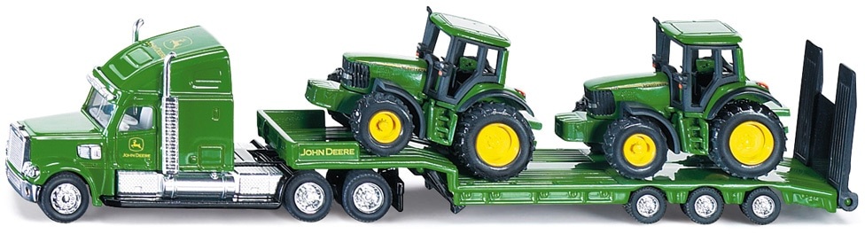 FARMER Tieflader mit John Deere Traktoren, Modellfahrzeug