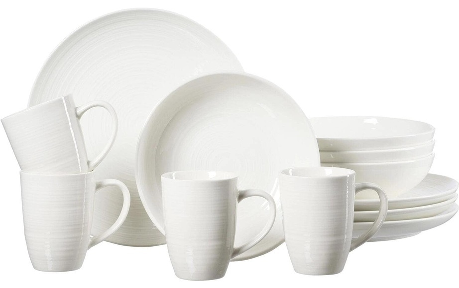Ritzenhoff & Breker Kombiservice »Suomi«, (Set, 12 tlg., 4 Teller Flach, 4 Schalen (800 ml), 4 Kaffeebecher (300 ml), skandinavisches Design