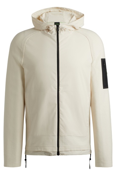 BOSS GREEN Blusenjacke »Modak«, mit Kapuze, mit kontrastfarbener Armtasche
