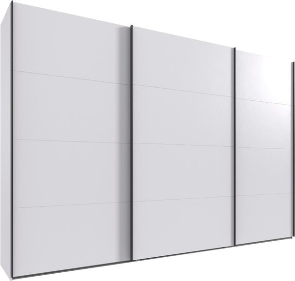 Wimex Kleiderschrank »Mugano, Made in Germany, Lieferung bis in Deine Etage und Stellort«, (wähle Deine Ausstattung: Basic oder Premium!), 3 Schwebetüren, grosse Grössen, mit oder ohne Spiegel, Metallgriffe