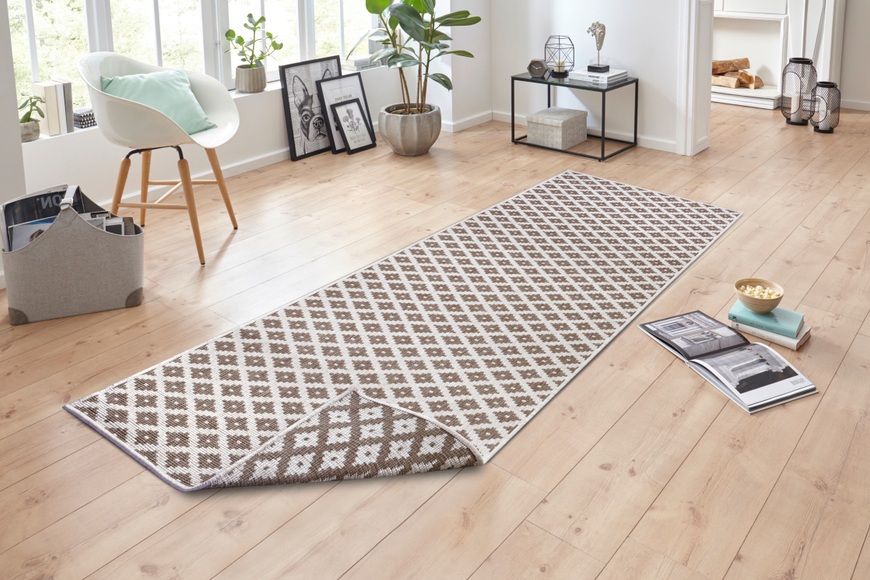 NORTHRUGS Läufer »Nizza«, rechteckig, 5 mm Höhe, In-und Outdoor geeignet, Wohnzimmer, Balkon, Terrasse, Garten, Robust, Pflegeleicht, Flachgewebe, Wendbar