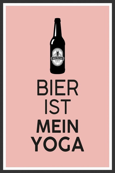 queence Metallbild »Bier Yoga«, Sprüche, (1 St.)