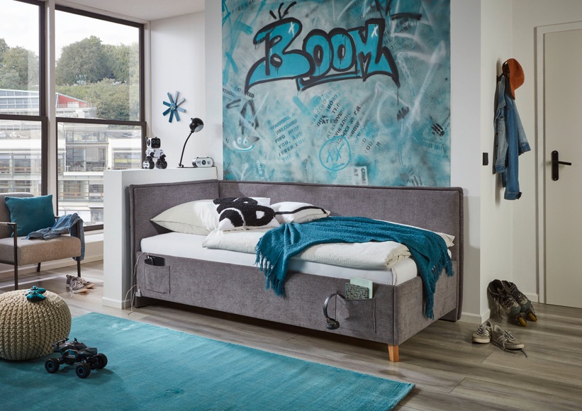 meise.möbel Kinderbett »FUN II«, Polsterbett wahlweise mit Bettkasten, Jugendbett inkl. USB-Anschluss