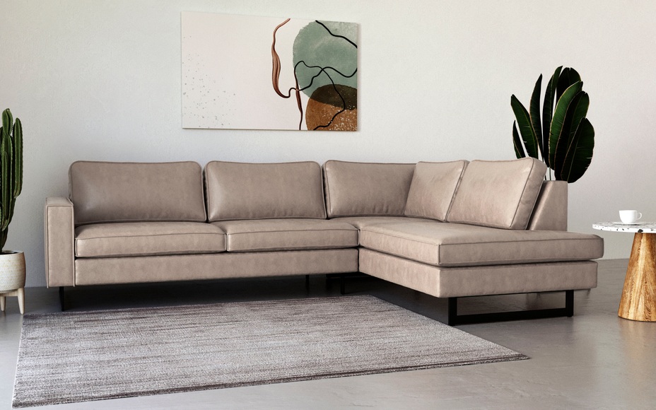Places of Style Ecksofa »Pinto«, mit Keder und Metallfüssen