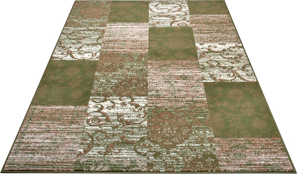 HANSE Home Teppich »Bloques«, rechteckig, 9 mm Höhe, Weicher Flor, Patchwork Design, ringsum gekettelt, strapazierfähig, pflegeleicht, Wohnzimmer, Schlafzimmer, Büro, aus der EU