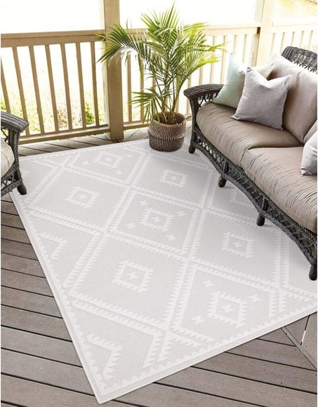 Carpet City Teppich »Santorini«, rechteckig, 5 mm Höhe, 3D-Effekt, für Wohnzimmer, Flur, Küche, Wintergarten, Balkon, Wetterfest & UV-beständig