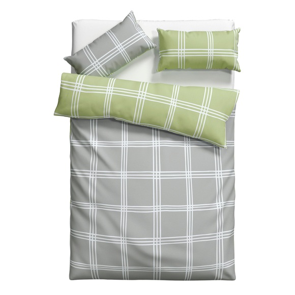 my home Wendebettwäsche »Karo«, (2 tlg.), Bettwäsche in Karo-Design, sportliche Bettwäsche, Kinder & Erwachsene
