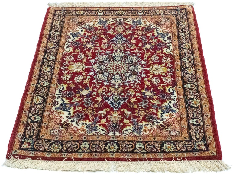 morgenland Wollteppich »Isfahan Teppich handgeknüpft rot«, rechteckig, 8 mm Höhe