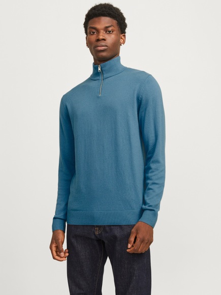 Jack & Jones Troyer »JJEEMIL KNIT HALF ZIP NOOS«, mit Rippbündchen