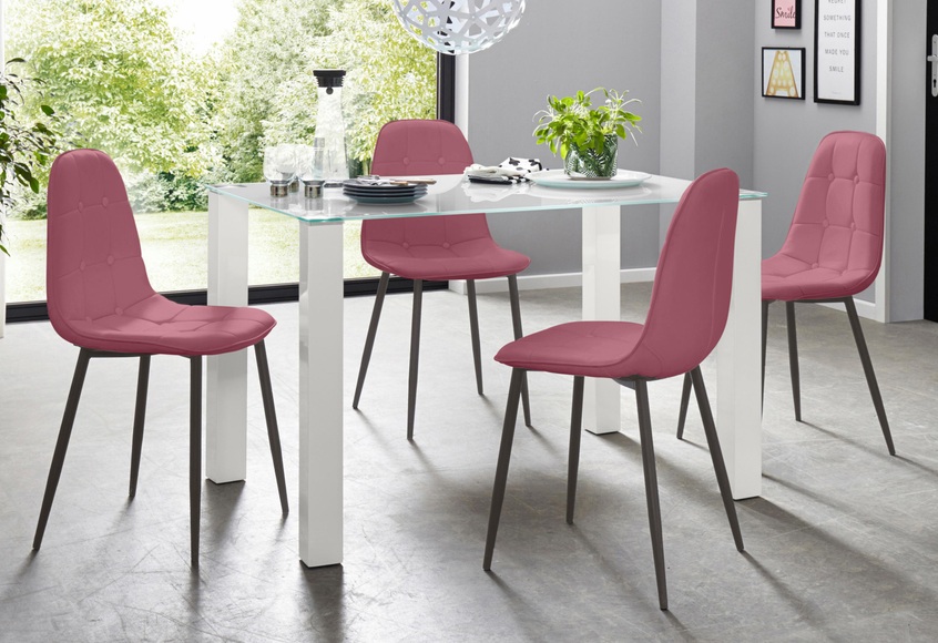 my home Essgruppe, (Set, 5 tlg.), mit Glastisch, Breite 120 cm