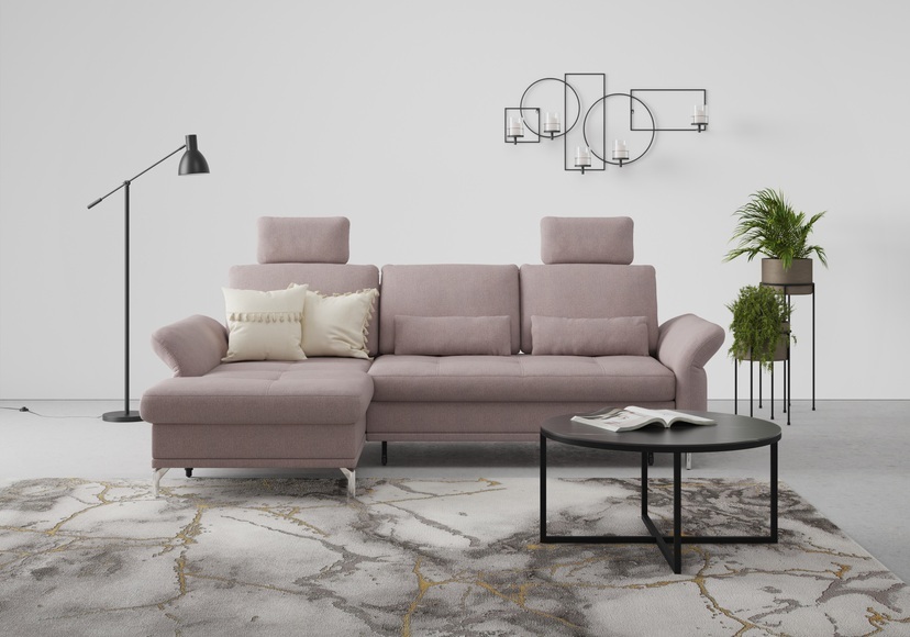 INOSIGN Ecksofa »Palm Beach«, Federkern, mit Sitztiefenverstellung, wahlweise mit Bettfunktion, Bettkasten und Armteilverstellung