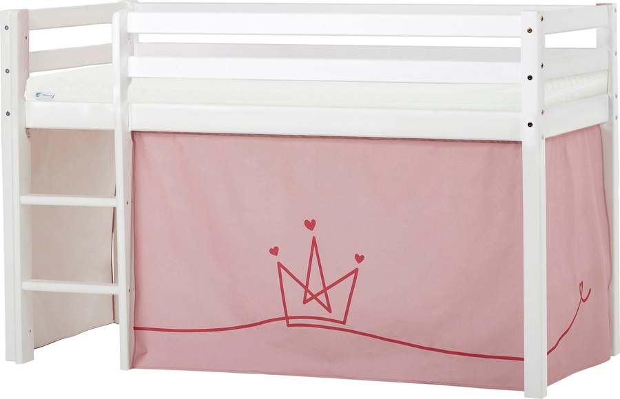 Hoppekids Hochbett, mit Matratze und Textil-Set