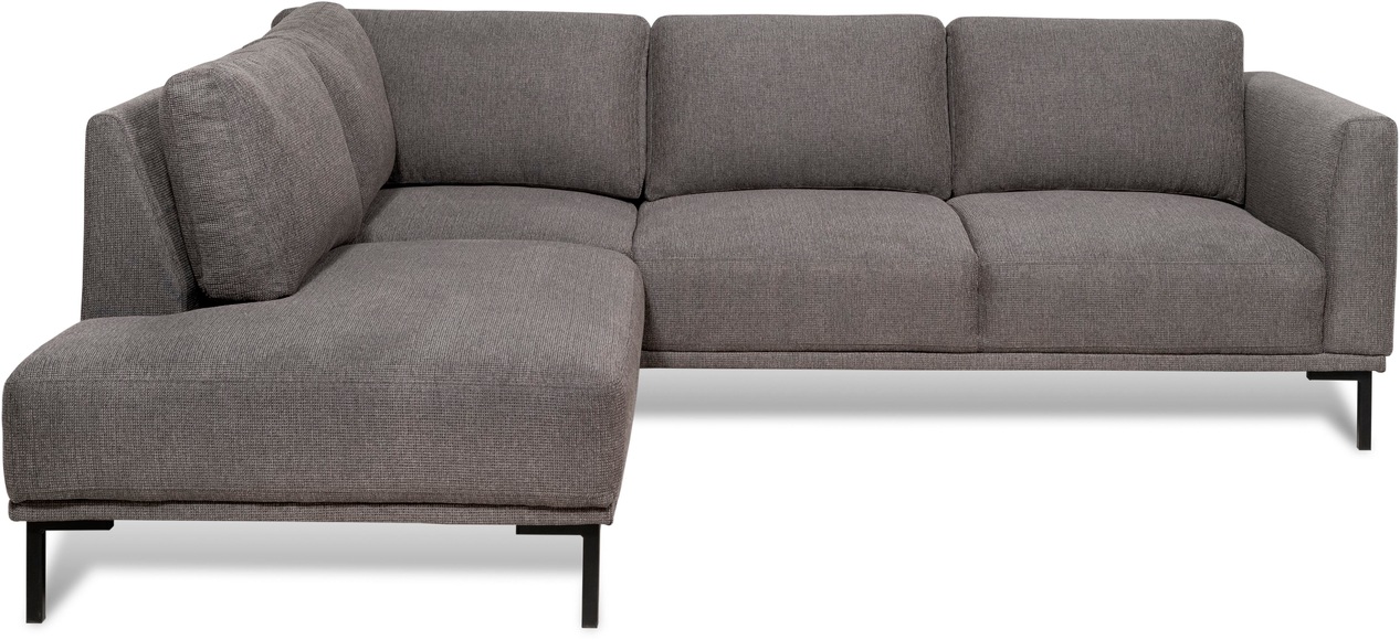 GOODproduct Ecksofa »Fillin«, Struktur hergestellt aus recycelten PET-Flaschen und im Leinen-Mix