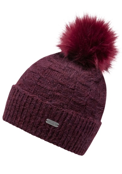 chillouts Bommelmütze, Samantha Hat, Tolles Strickmuster, Abnehmbarer Pom Pom, Fellimitat-Bommel
