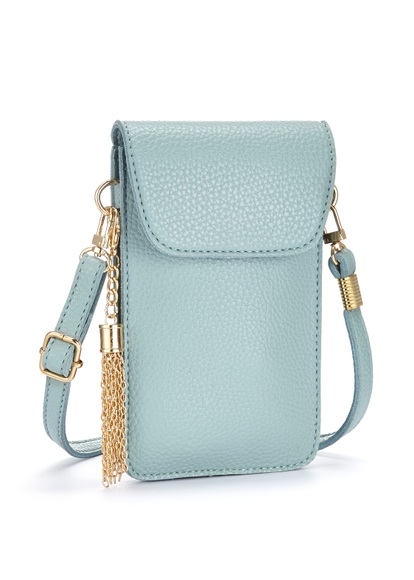 LASCANA Umhängetasche, modische Minibag, Handytasche zum Umhängen mit praktischem Sichtfenster und abnehmbarer Tassel