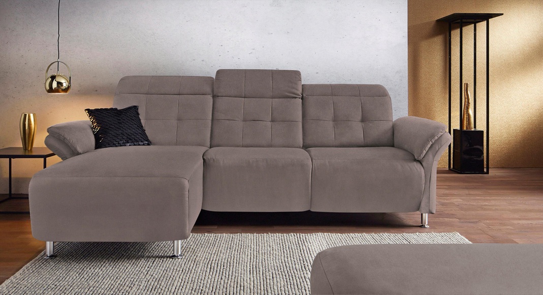 Places of Style Ecksofa »Manhattan«, 2 Sitze mit elektrischer Relaxfunktion, verstellbare Armlehnen