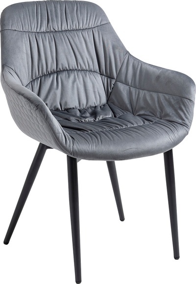 SalesFever Armlehnstuhl, Samt-Polyester, 2-fach gesteppt