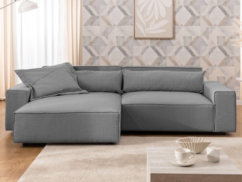 GOODproduct Ecksofa »KINLEE Design-Sofa mit Recamiere rechts/links, Masse B/T/H 251/144/70cm« L-Form mit Wellenunterfederung, ohne Bettfunktion, modern und beguem