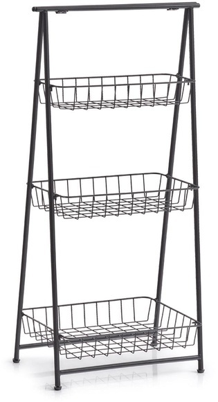 Zeller - Standregal, 3-lagig, Metall, schwarz