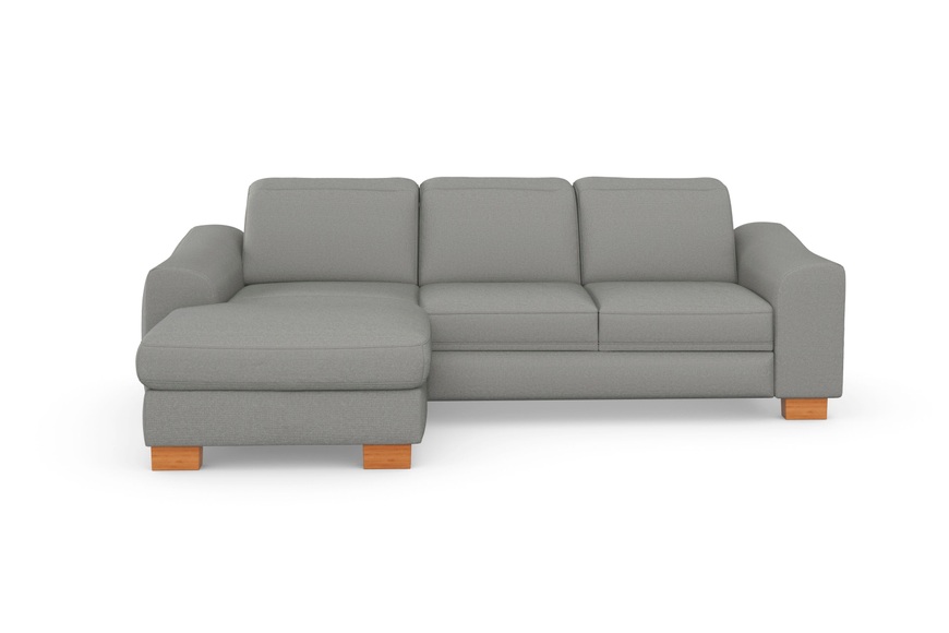 sit&more Ecksofa »Durness«, mit Federkern und hochwertigen Massivholzfüssen, wahlweise mit Kopfteilverstellung, Bettfunktion und Bettkasten oder mit Bettfunktion und Bettkasten