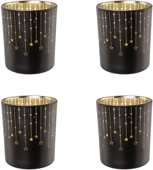 Creativ deco Teelichthalter »Weihnachtsdeko«, (4 St.), mit goldfarbener Innenseite