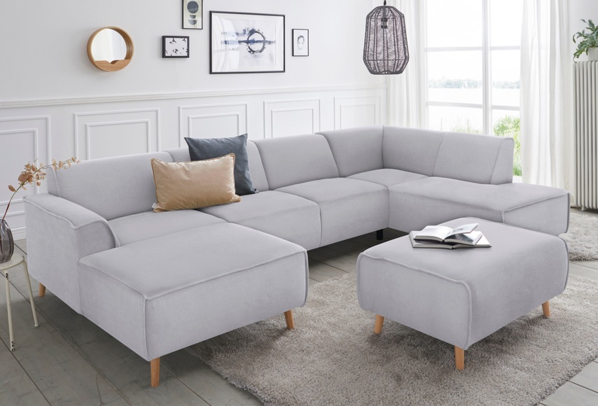 andas Wohnlandschaft »Janek«, mit Federkern und Keder in scandinavischem Design