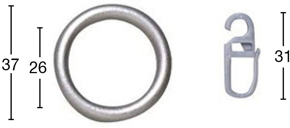 Gardinenring GARESA, passend für Gardinen (Set, mit Faltenlegehaken)