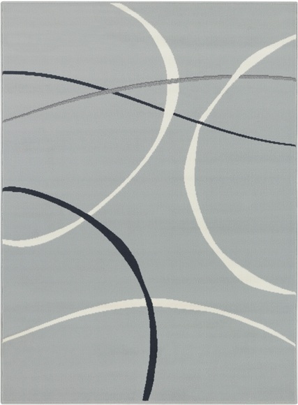 White Label - Design-Velourteppich - 80 x 150 cm - Hellgrau