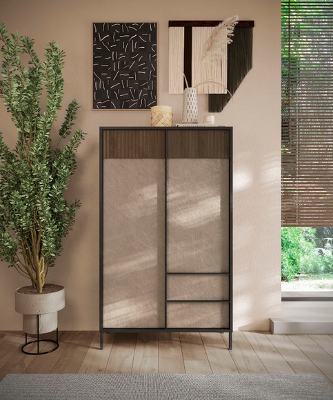 INOSIGN Highboard »Everest Höhe 177 cm, Kommode mit 2 Türen u. 2 Schubkästen«, Sideboard, Schrank, Soft/Self Closing, Korpus 22 mm