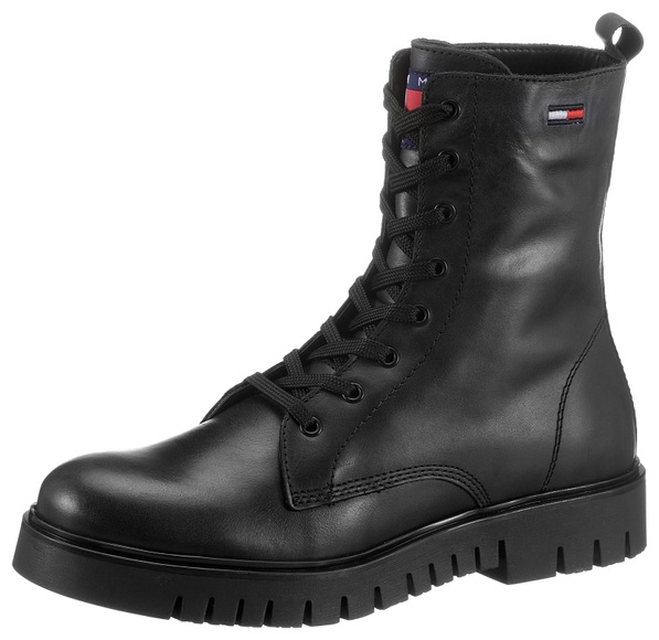 Tommy Jeans Schnürboots »TOMMY JEANS LACE UP WMNS BOOT«, im monochromen Look