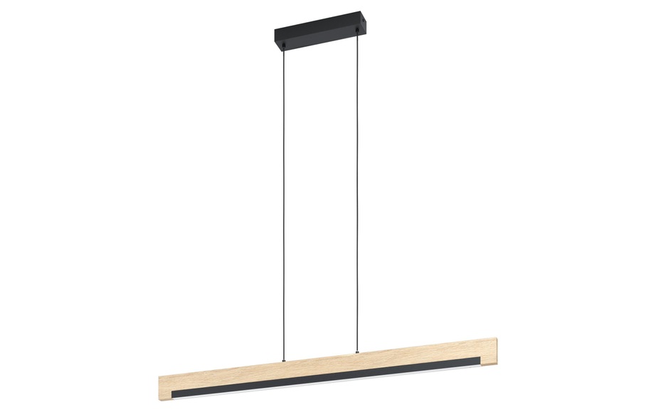 XXXLutz LED-HÄNGELEUCHTE 110/6/110 cm , 99293* Camacho , Braun, Schwarz, weiss , Holz, Metall, Kunststoff , Eiche , massiv , 6x110x110 cm , matt,matt,matt,Echtholz , 003348189501