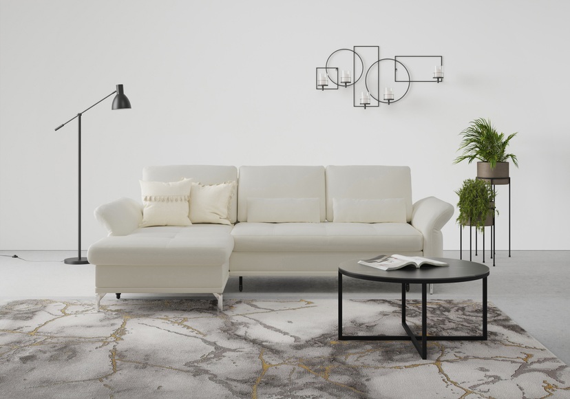 INOSIGN Ecksofa »Palm Beach«, Federkern, mit Sitztiefenverstellung, wahlweise mit Bettfunktion, Bettkasten und Armteilverstellung