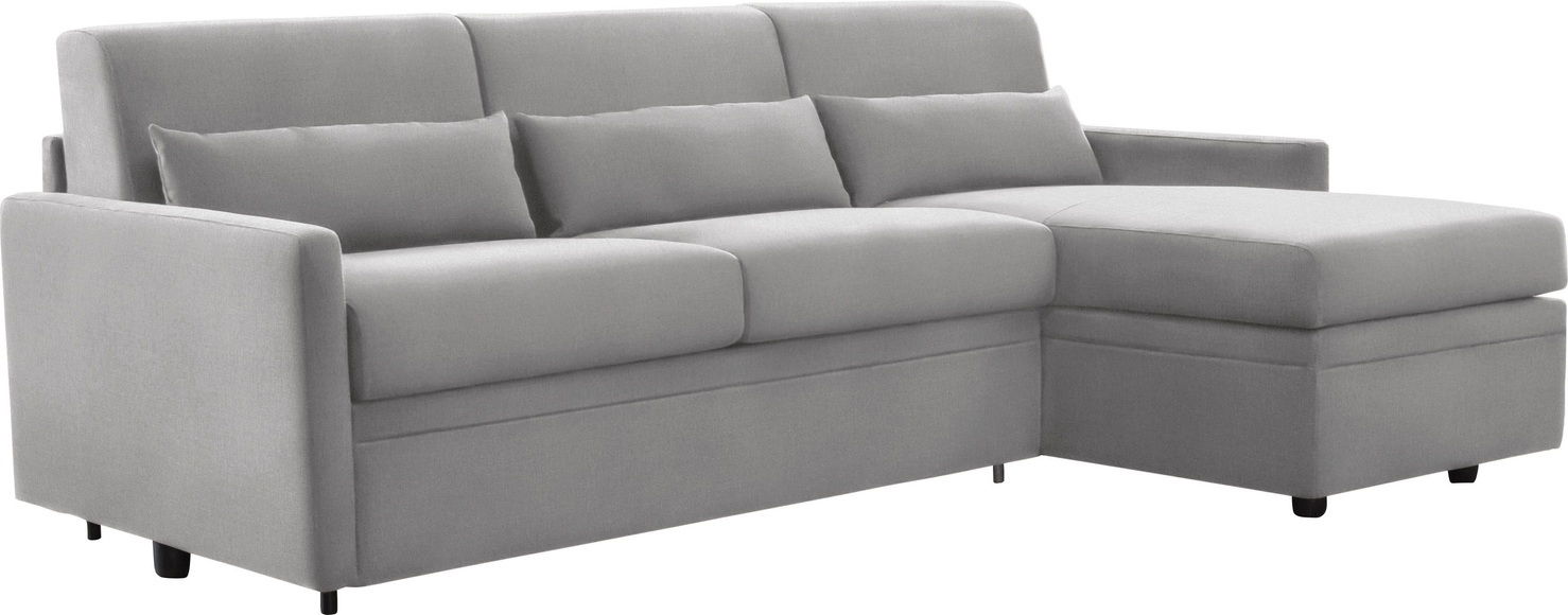 INOSIGN Ecksofa »Avellino«, mit Bettfunktion, inkl. Matratze und klappbaren Metallgestell, Liegefläche 140/208 cm