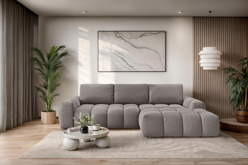 INOSIGN Ecksofa »AZITA klein optionale Schlafsofa mit Bettkasten, B/T/H: 270/166,5/84cm«, L-Form mit Wellenunterfederung, Bubble-Optik