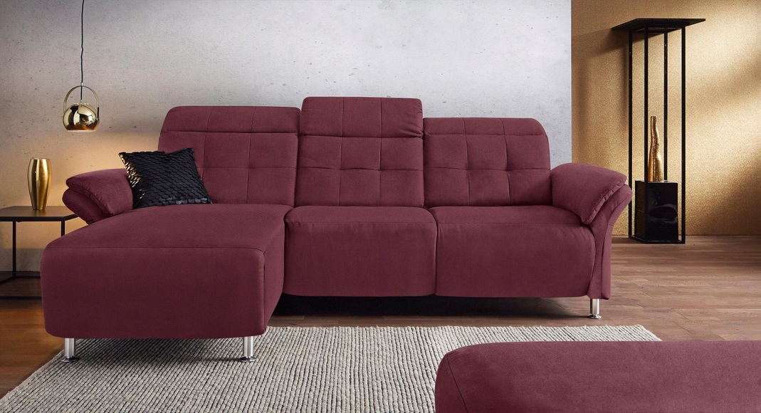 Places of Style Ecksofa »Manhattan«, 2 Sitze mit elektrischer Relaxfunktion, verstellbare Armlehnen