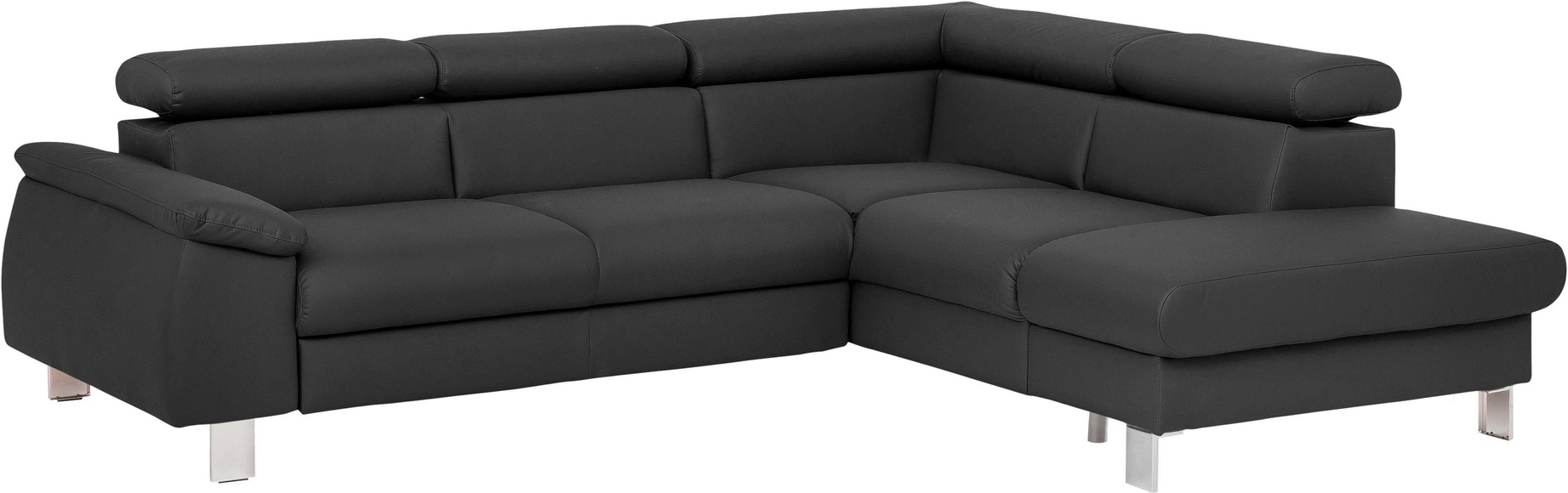 COTTA Ecksofa »Komaris«, inklusive Kopf- bzw. Rückenverstellung, wahlweise Bettfunktion, Bettkasten und RGB-LED-Beleuchtung